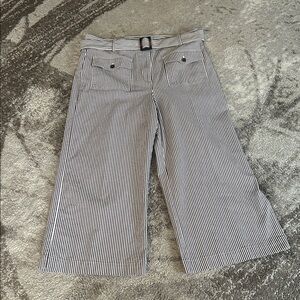 LOFT Brown and White Striped Trousers